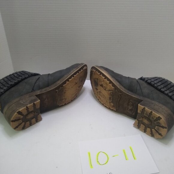 Rocket Dog Boots Womens 8 Bentley Ankle Bootie Gray Side Zip Block Heels - Picture 4 of 7